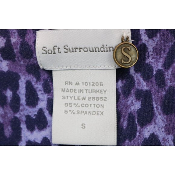 Soft Surroundings Animal Print V Neck Ruched Midi Dress-Size Small-Stretchy - Picture 5 of 8